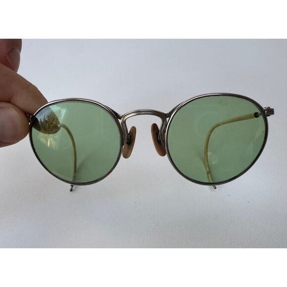 American Optical Ful-Vue Round Green Lens Glasses Steam Punk main image 8